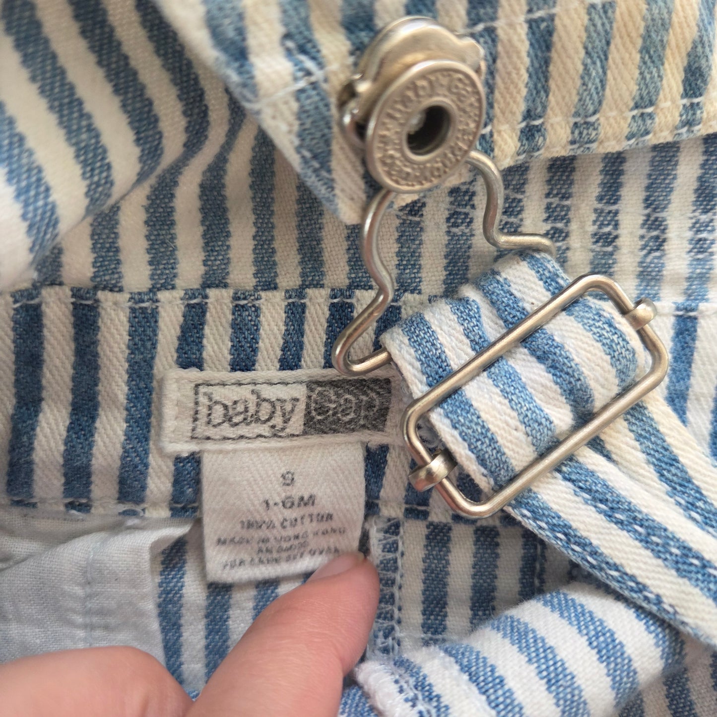 90s Vintage Gap Striped Denim Shortalls 3-6 months