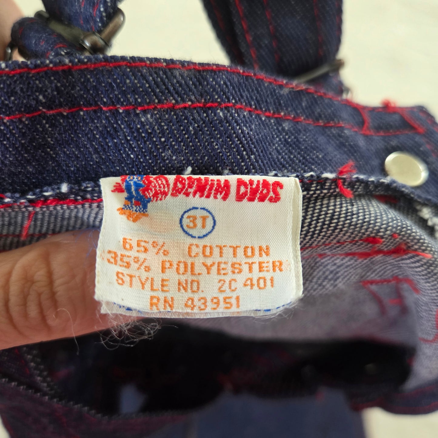 70s/80s Vintage Flared Denim Overalls 3t