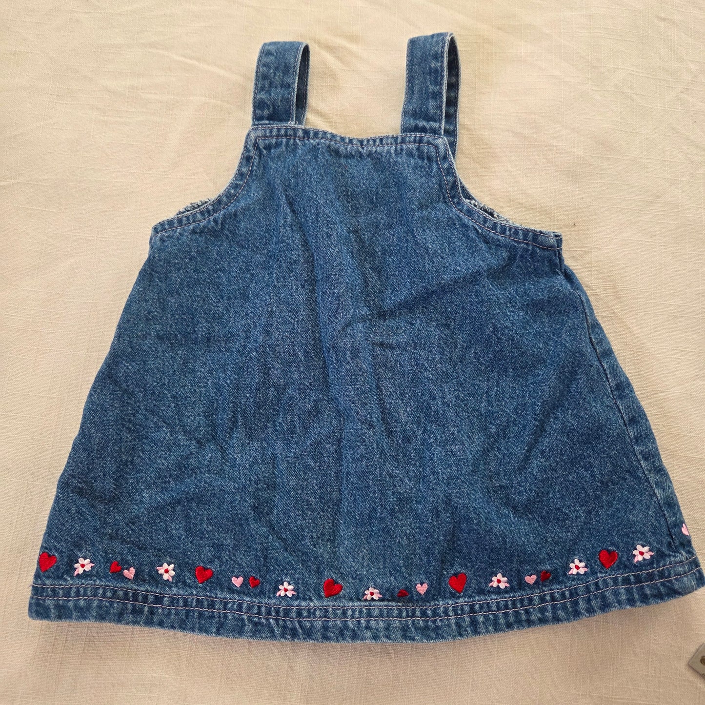 Y2k Vintage Embroidered Denim Dress 6 months