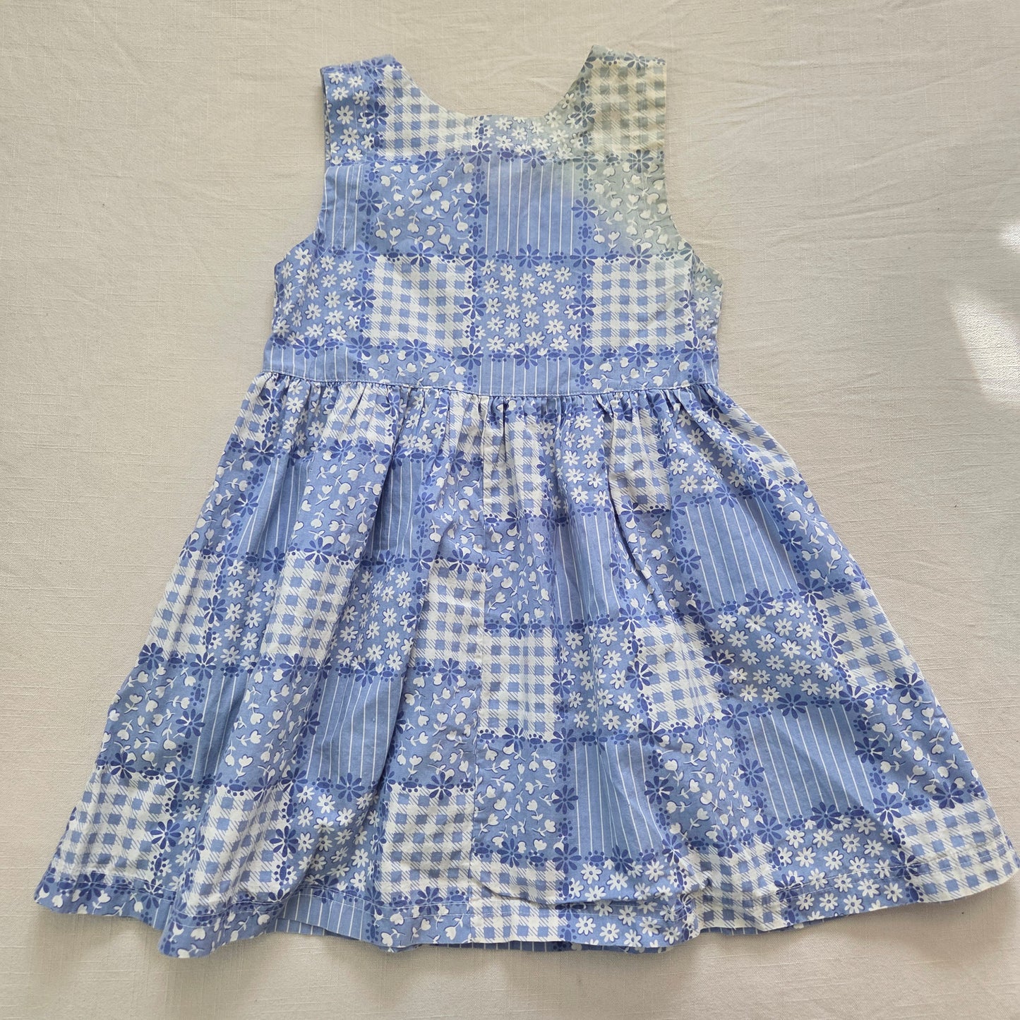90s Vintage Patchwork Floral Cotton Dress kids 6