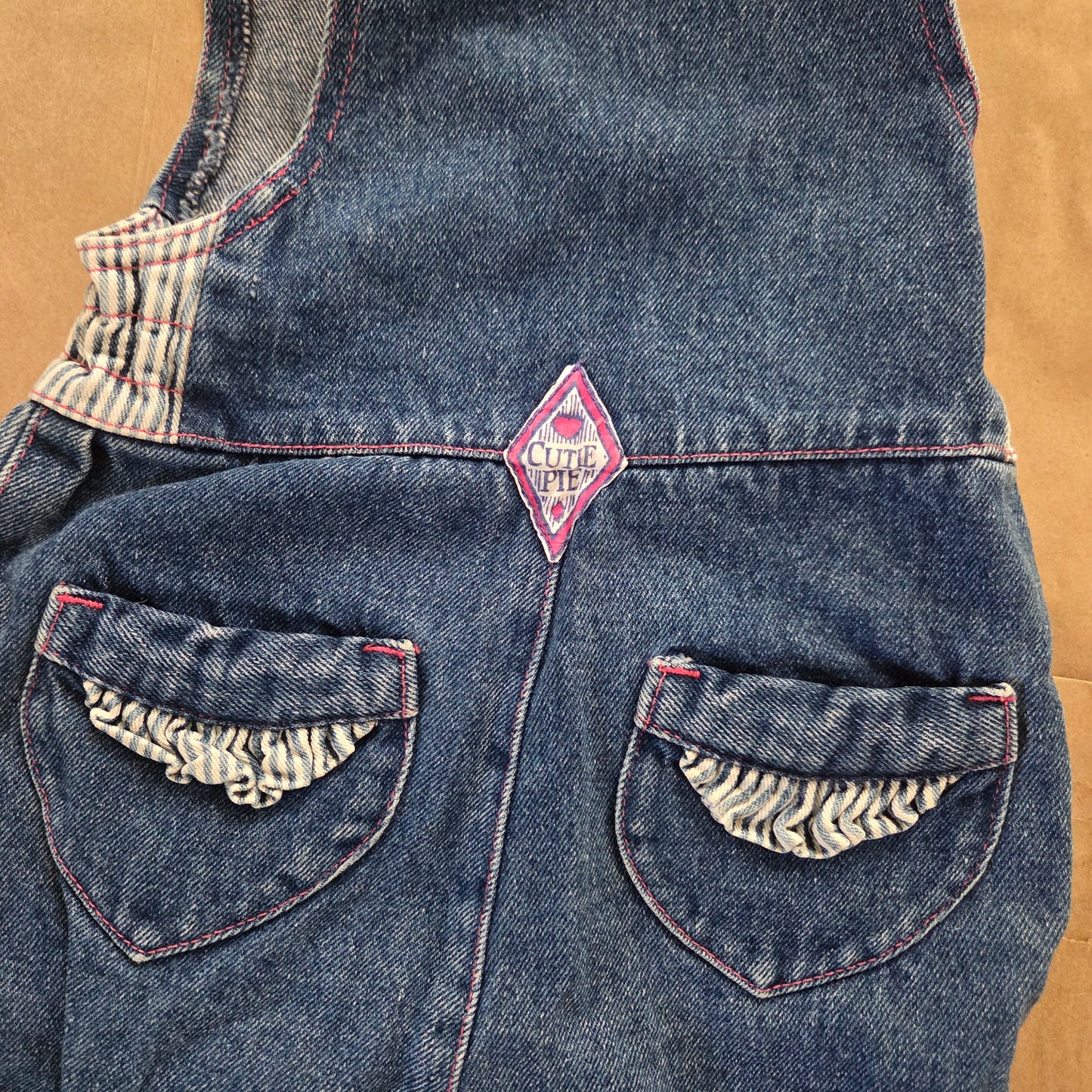 90s Vintage Girly Denim Pantsuit 24 months