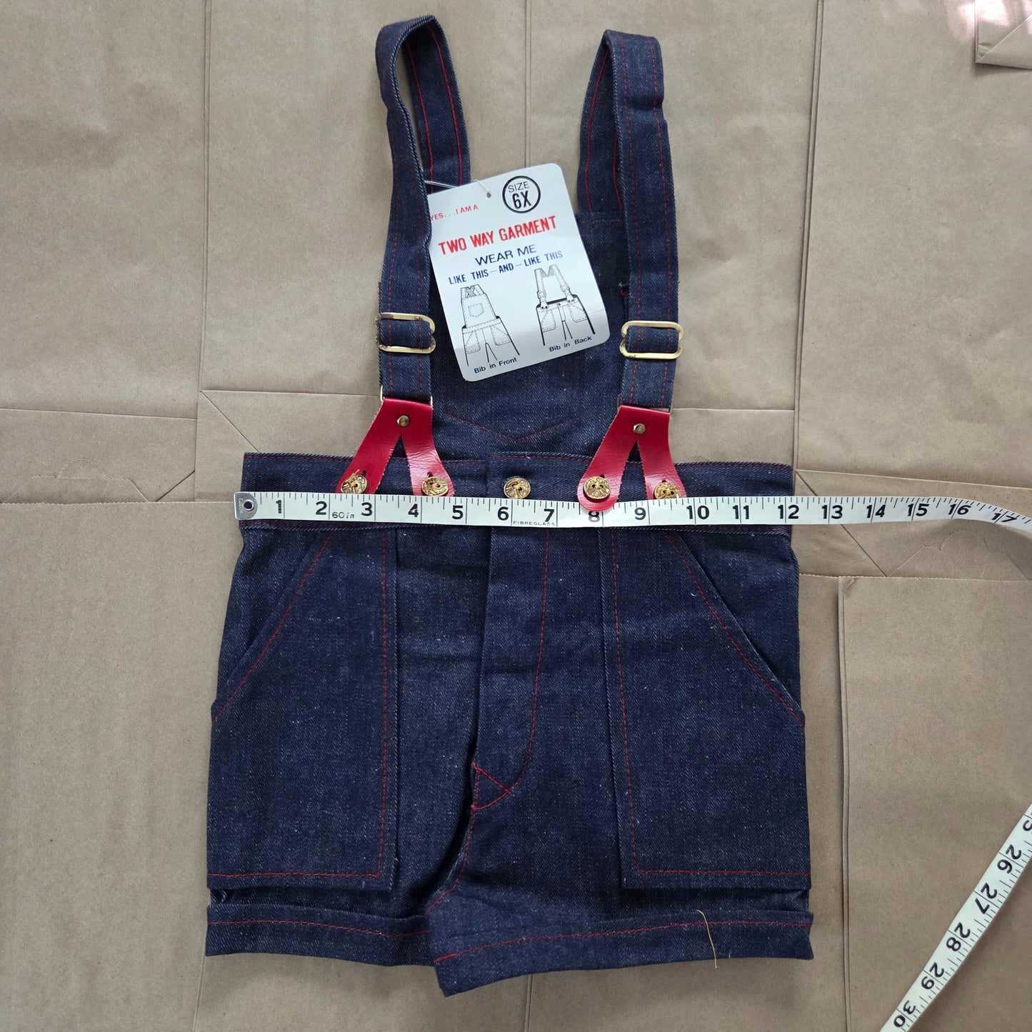 80s Vintage Cotton Reversible Shortalls 5t