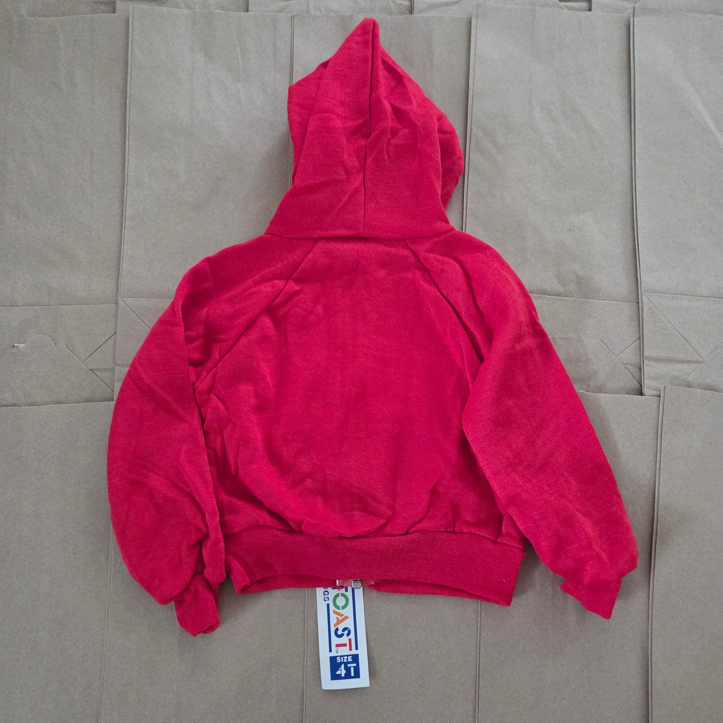 80s Vintage Deadstock Red Full Zip Hoodie 2t