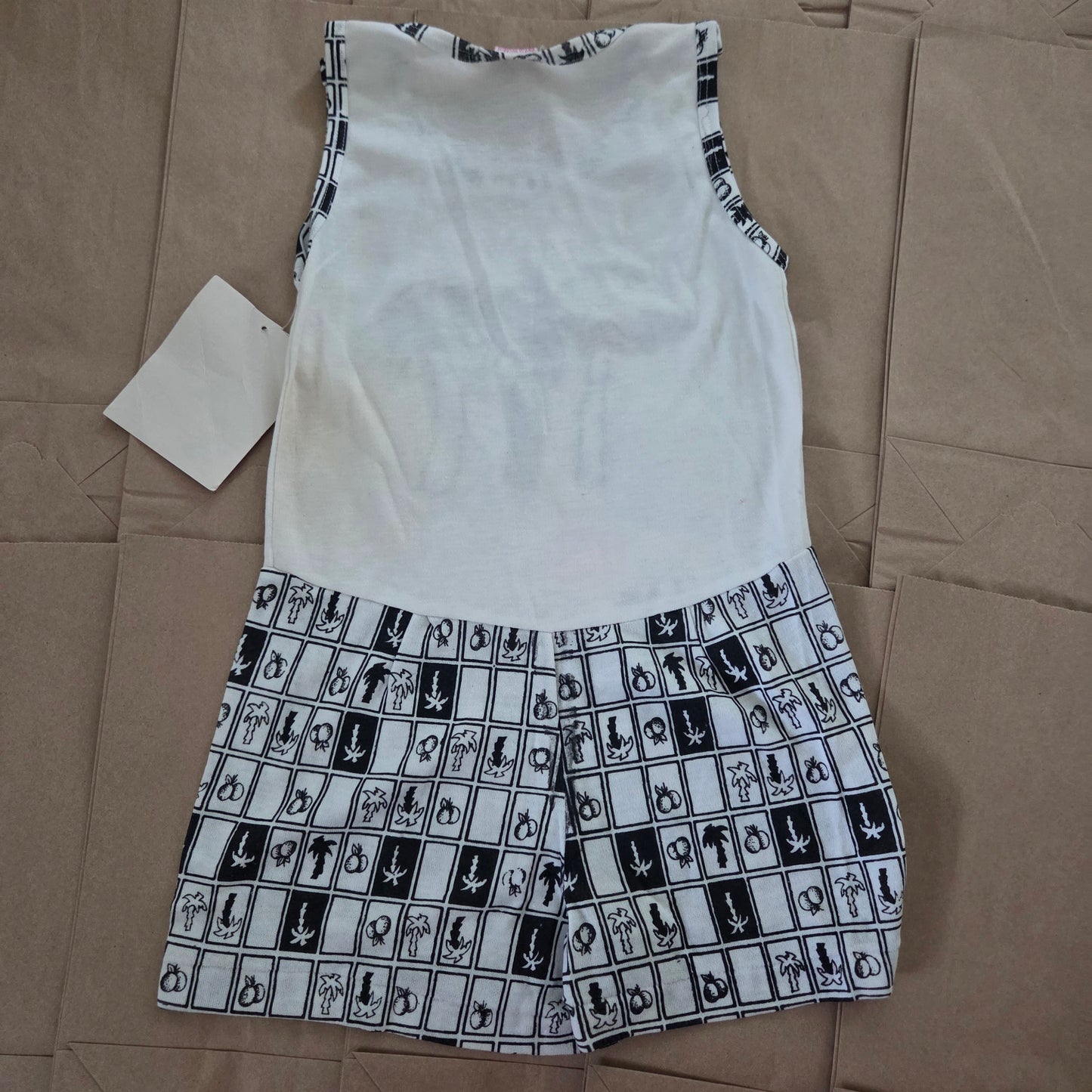 80s Vintage Deadstock Palm Tree Summer Romper kids 12