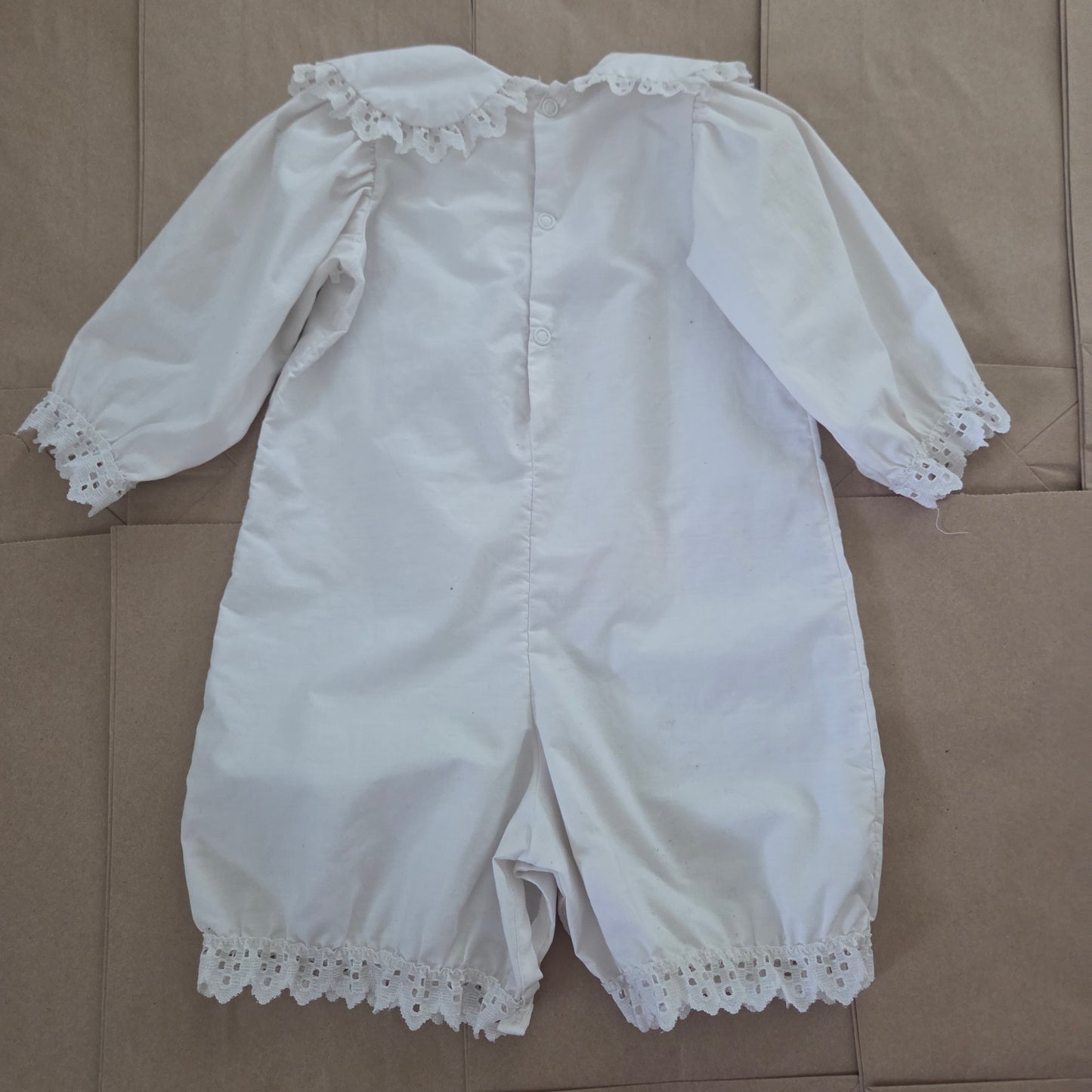 90s Vintage Girly White Romper 24 months