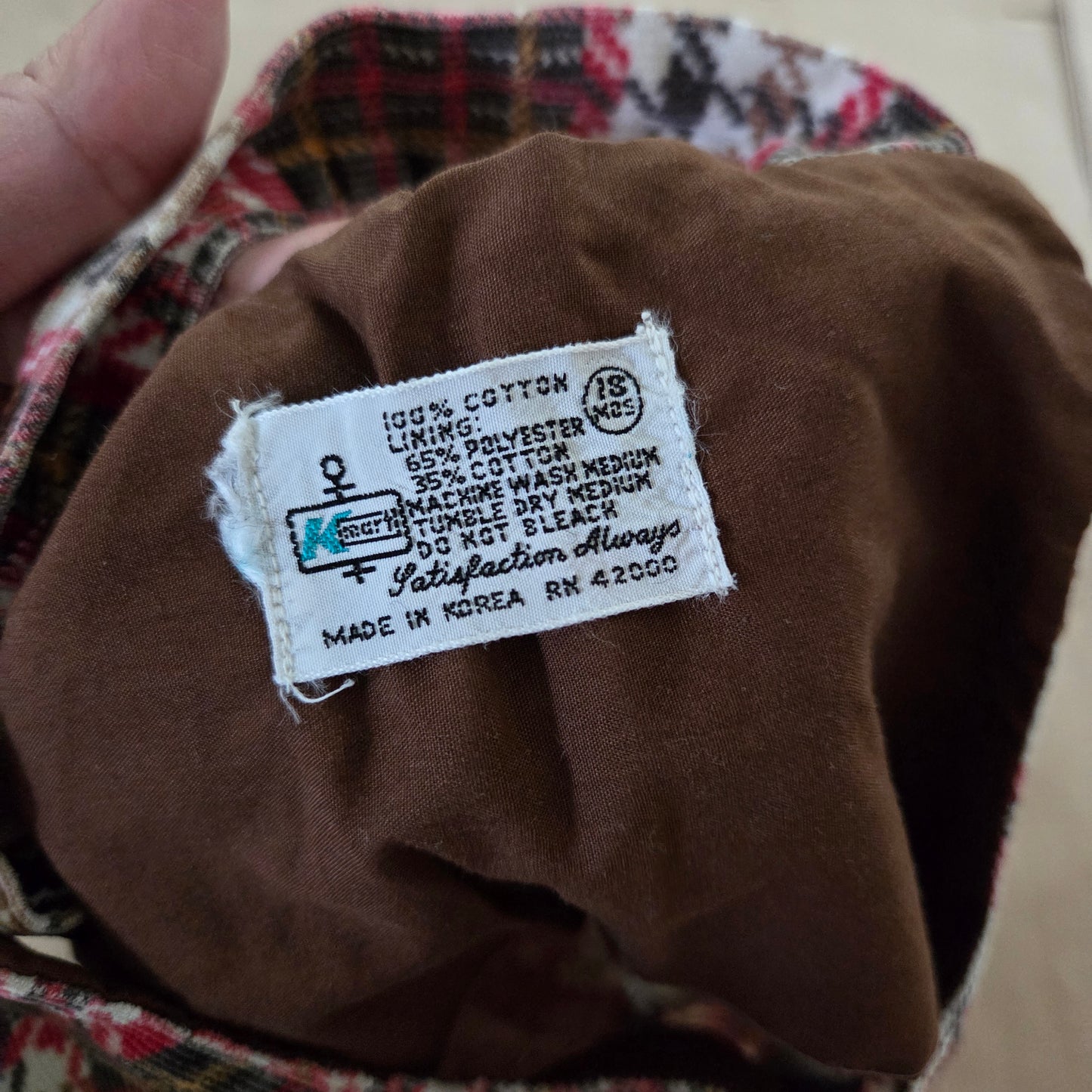 70s Vintage Houndstooth Plaid Overalls 9 months