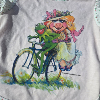 80s Vintage Kermit & Miss Piggy PJ Top 3t