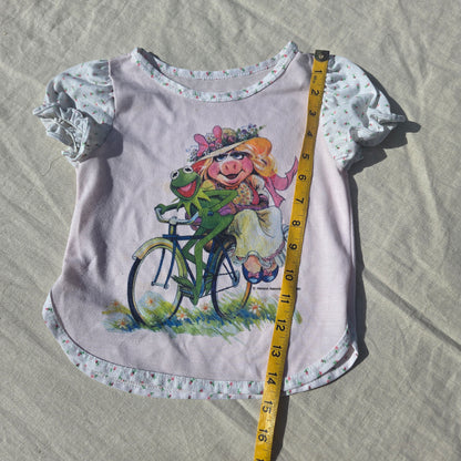 80s Vintage Kermit & Miss Piggy PJ Top 3t