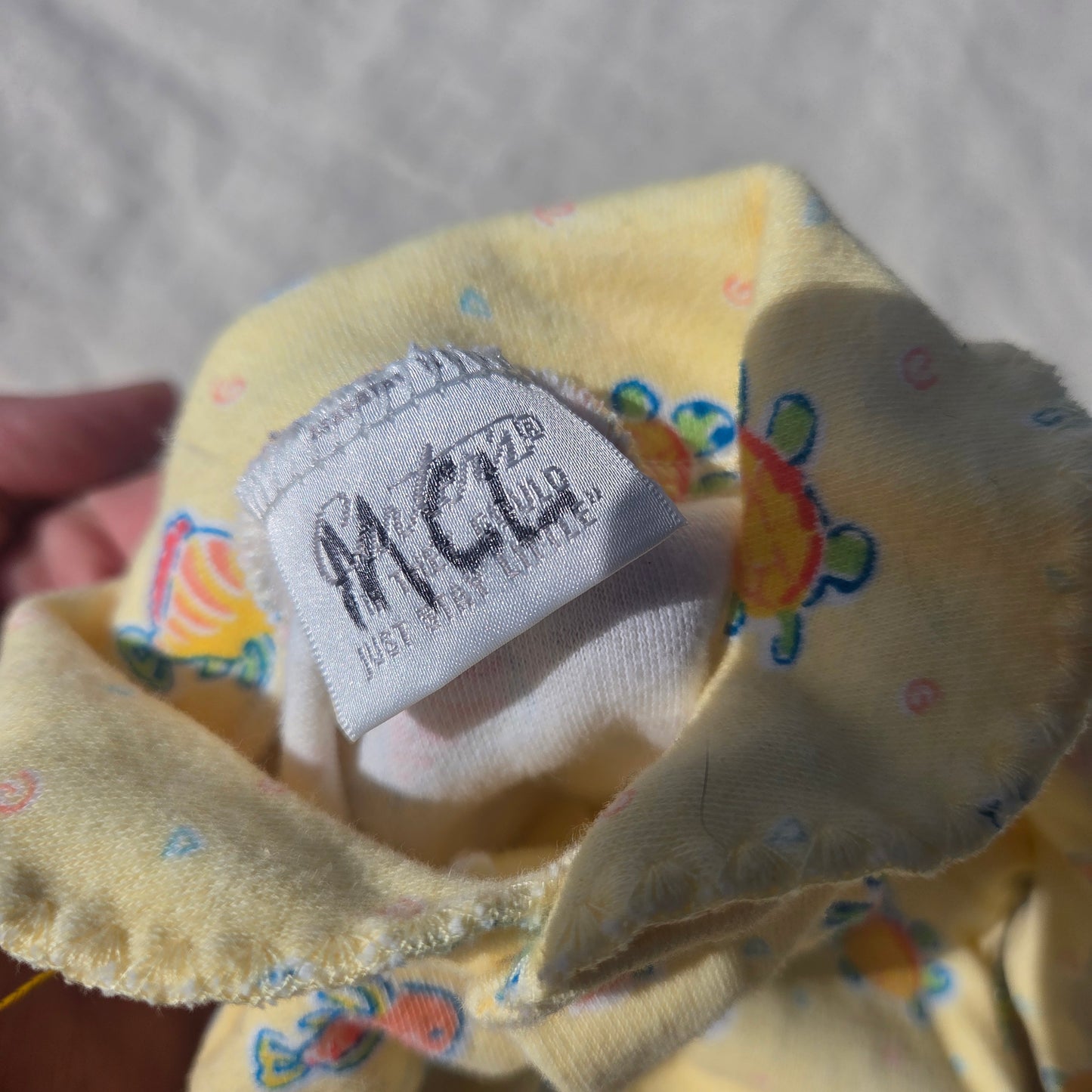 90s Vintage Turtles + Fish Yellow PJs 3 months
