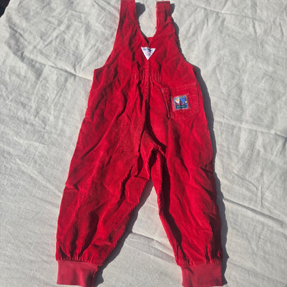 90s Oshkosh Red Cord Jogger Overalls 3t/4t