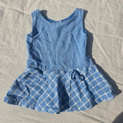 Vintage Blue Peplum Tunic Top 2t/3t