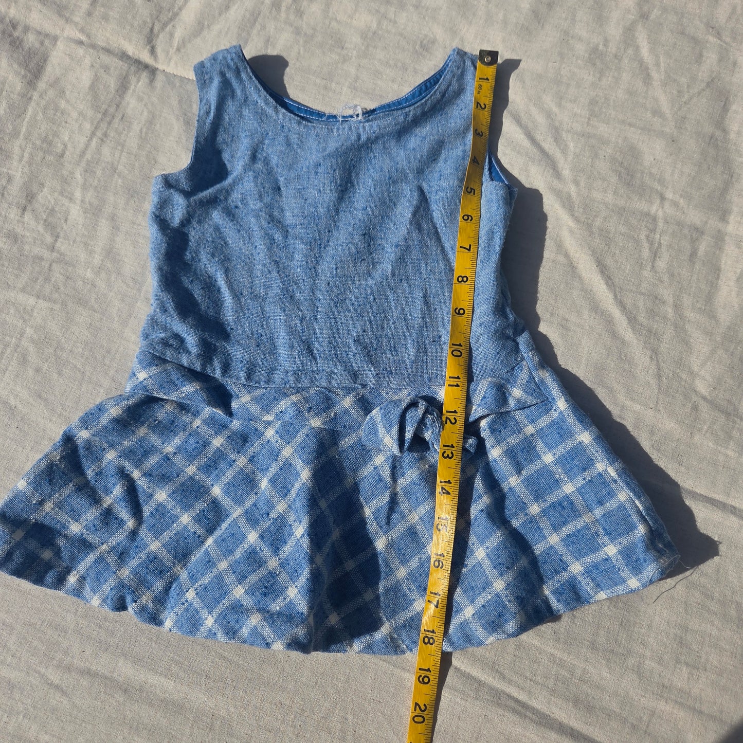 Vintage Blue Peplum Tunic Top 2t/3t