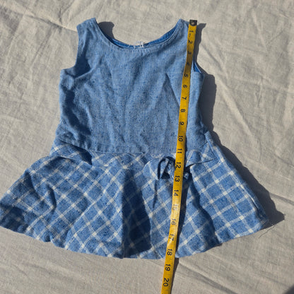 Vintage Blue Peplum Tunic Top 2t/3t