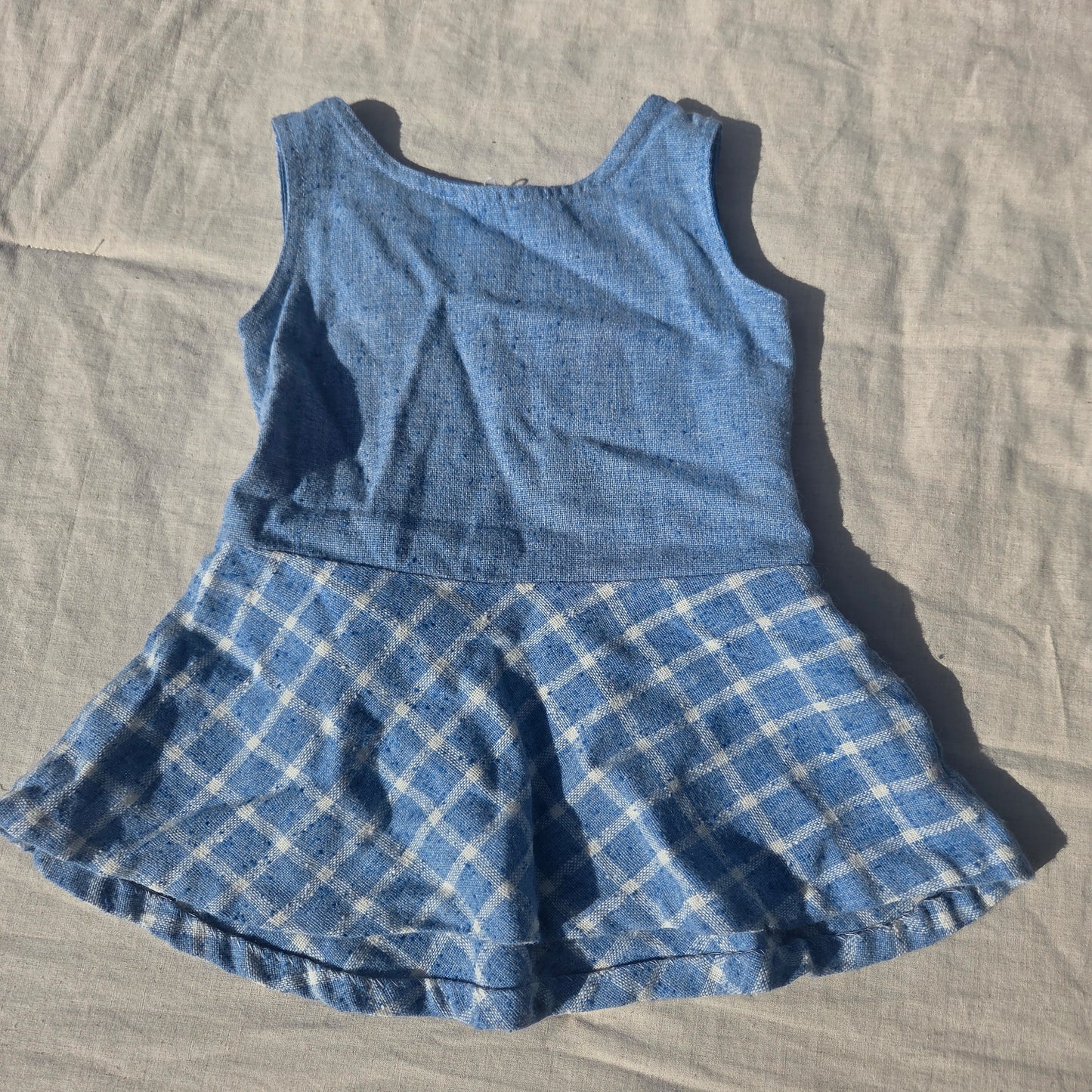 Vintage Blue Peplum Tunic Top 2t/3t