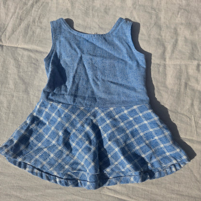 Vintage Blue Peplum Tunic Top 2t/3t