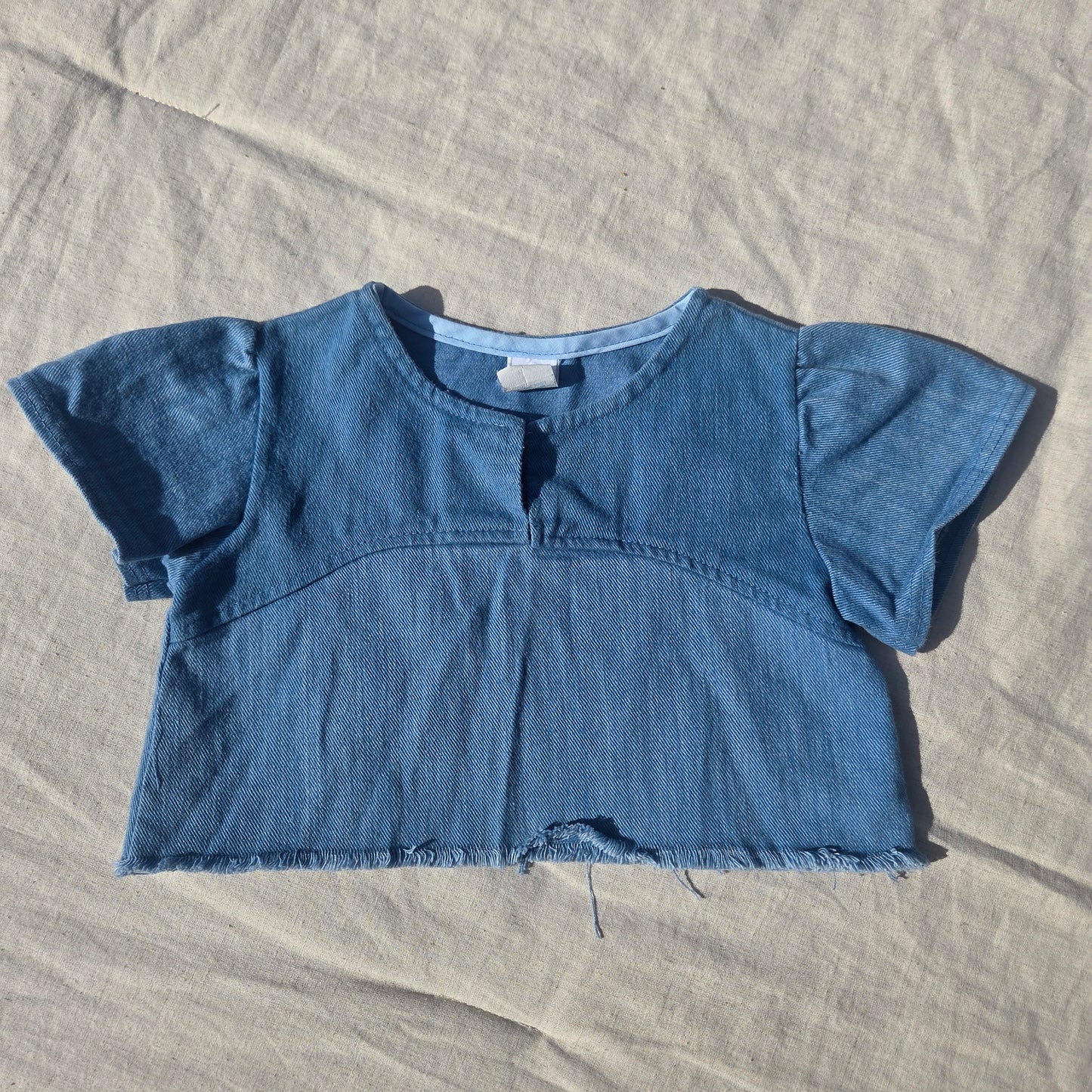 90s Vintage Denim Cropped Shirt 3t/4t