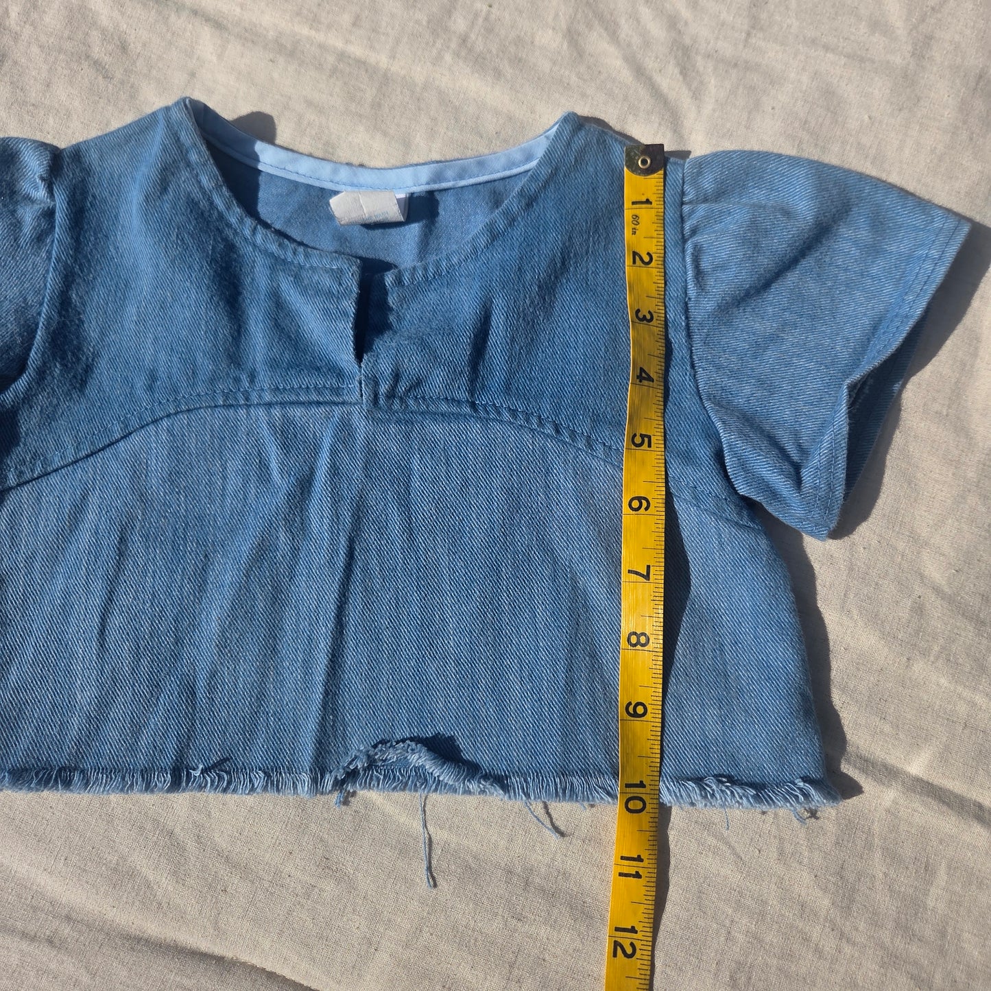 90s Vintage Denim Cropped Shirt 3t/4t