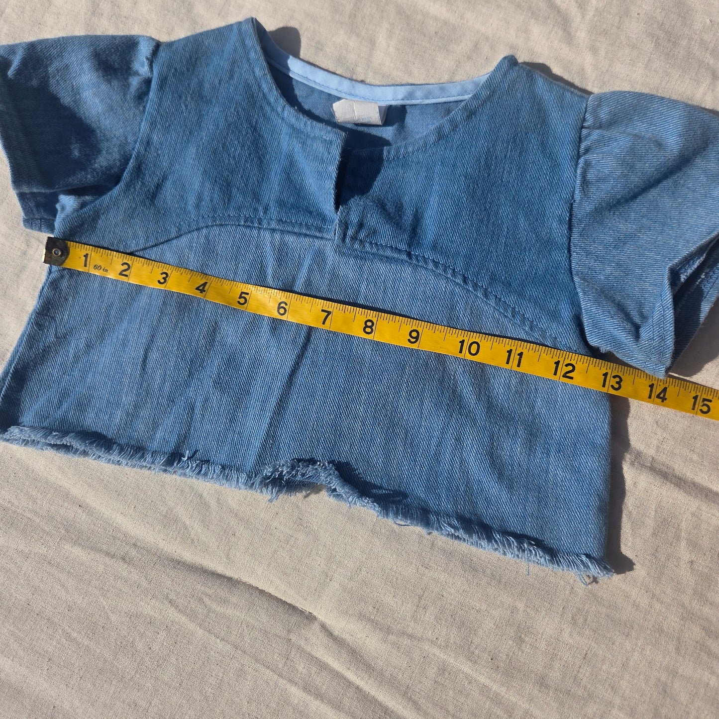 90s Vintage Denim Cropped Shirt 3t/4t