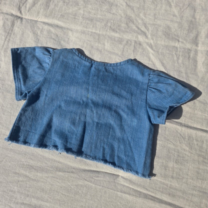90s Vintage Denim Cropped Shirt 3t/4t