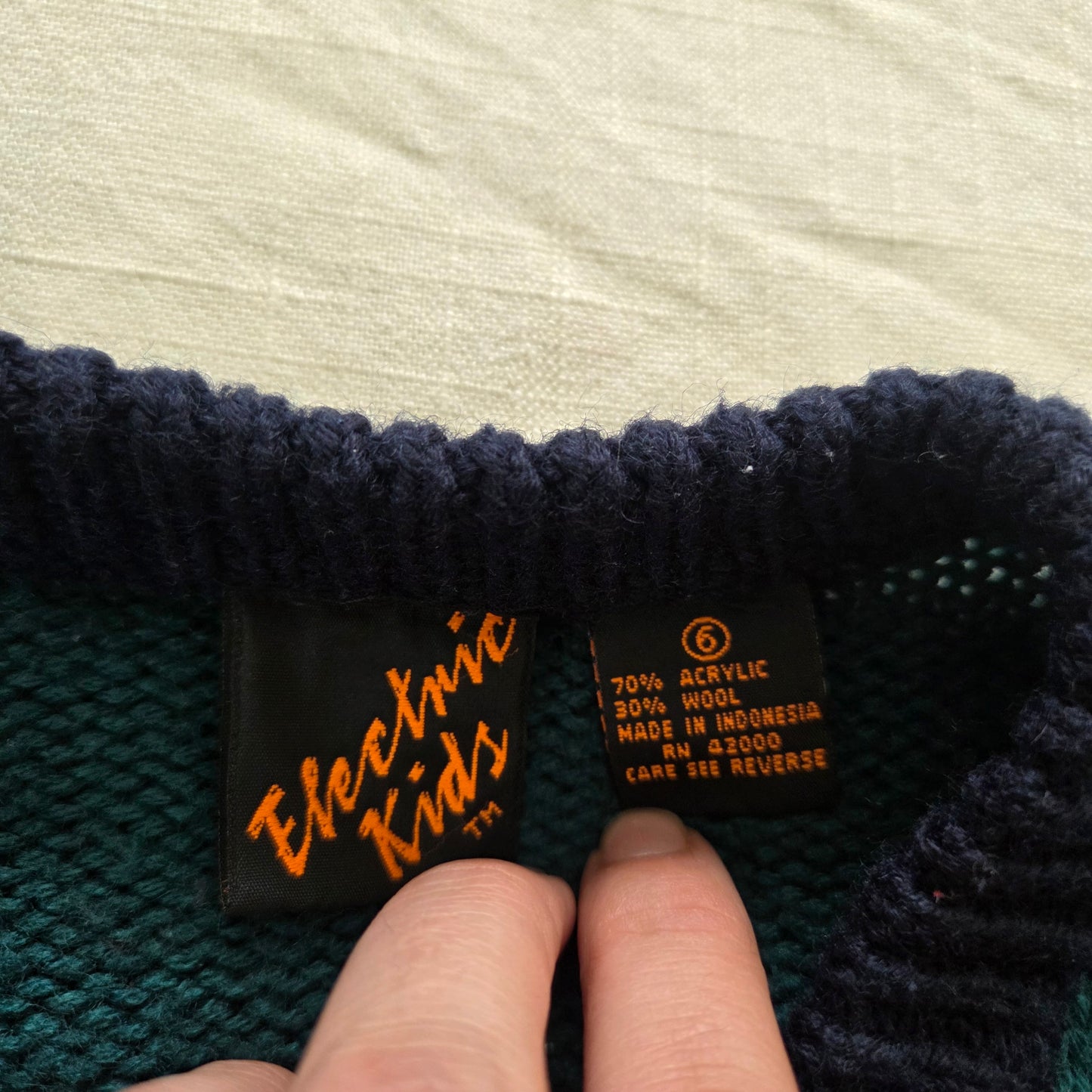 90s Vintage Football Knit Cardigan kids 6