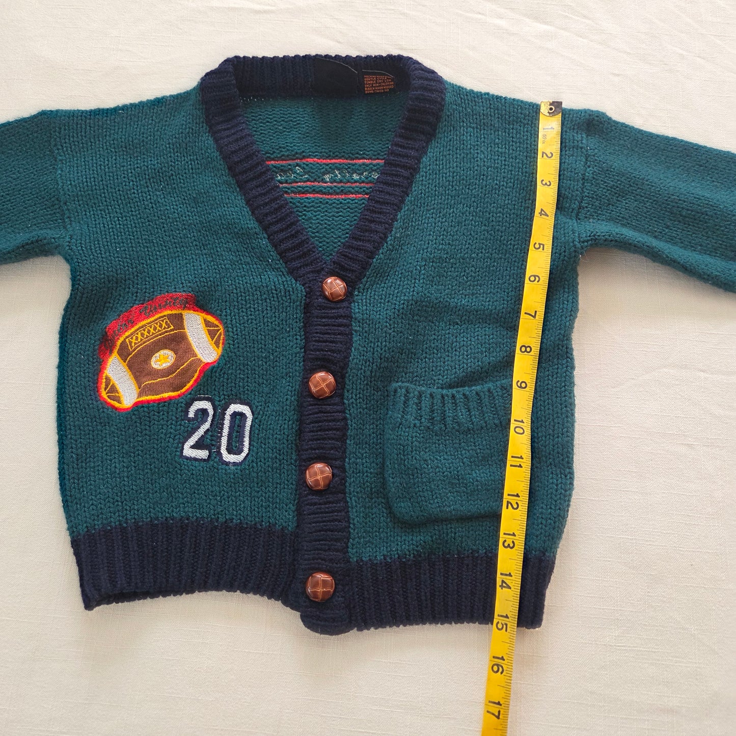 90s Vintage Football Knit Cardigan kids 6