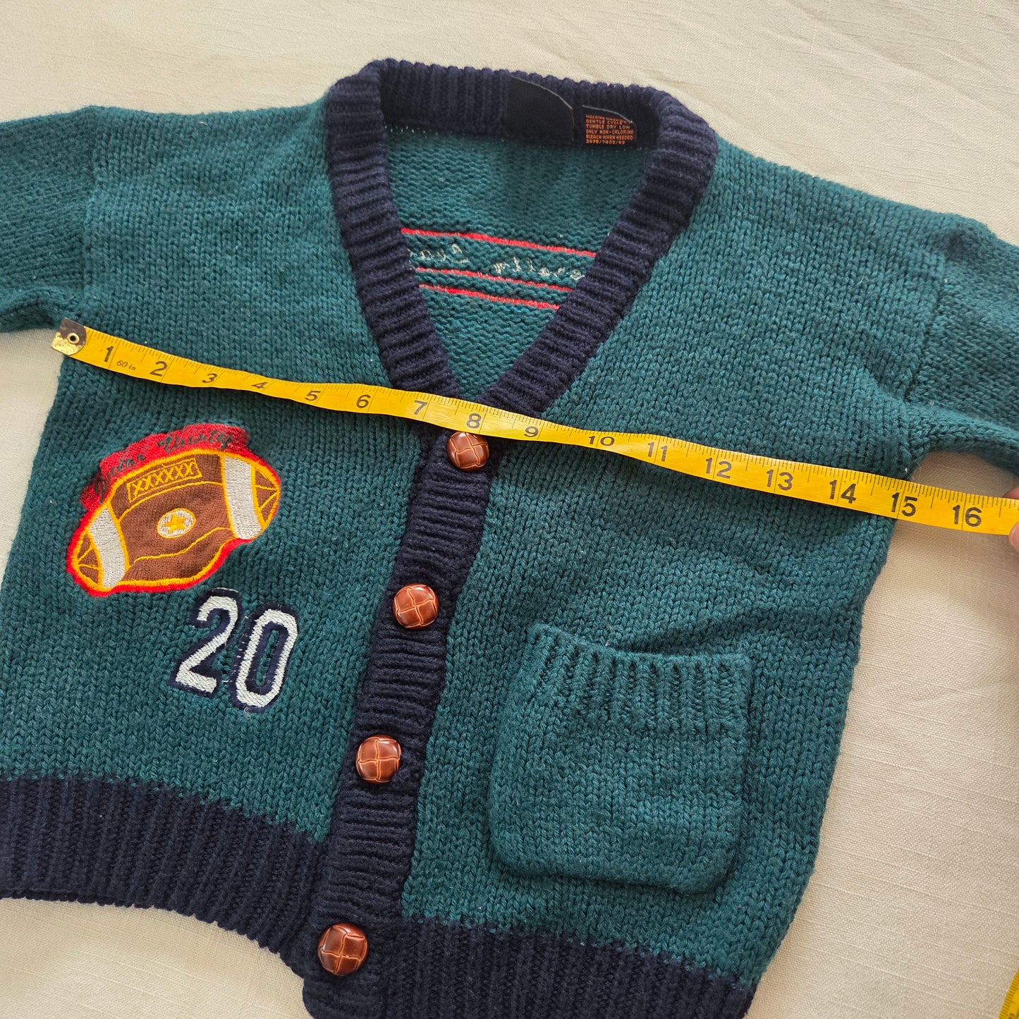 90s Vintage Football Knit Cardigan kids 6