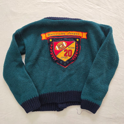 90s Vintage Football Knit Cardigan kids 6