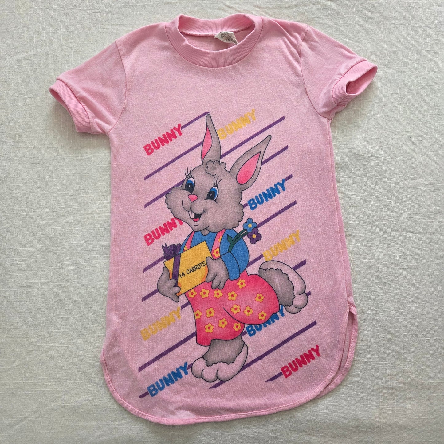 90s Vintage Bunny Pink Nightgown 4t/5t/6