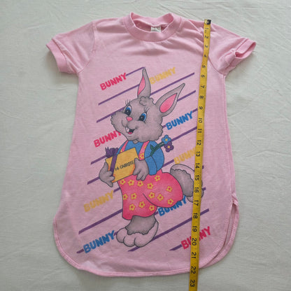 90s Vintage Bunny Pink Nightgown 4t/5t/6