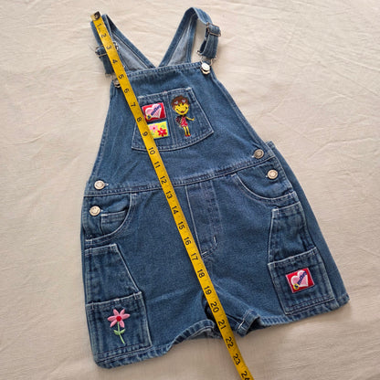 00s Vintage Smiley Denim Shortalls 5t/6