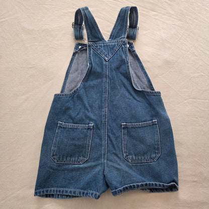 00s Vintage Smiley Denim Shortalls 5t/6