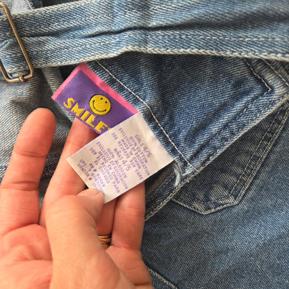 00s Vintage Smiley Denim Shortalls 5t/6