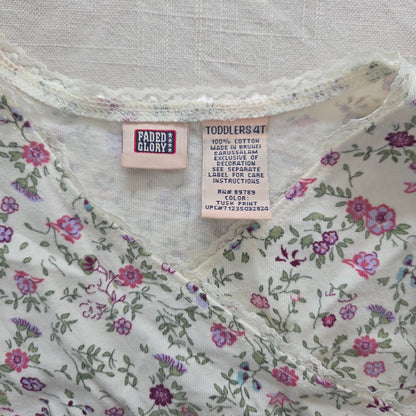 00s Vintage Floral Long Sleeve Top 4t