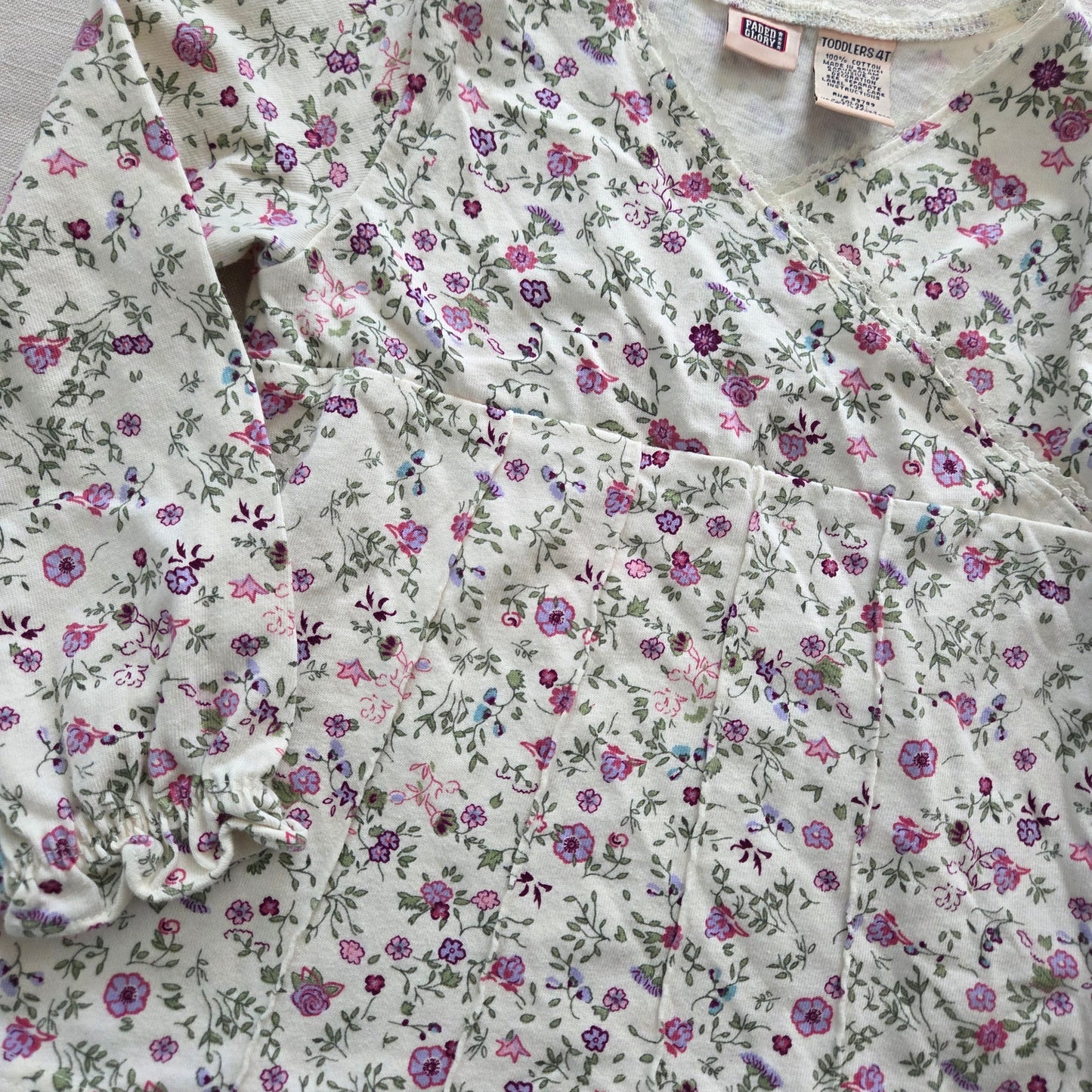00s Vintage Floral Long Sleeve Top 4t