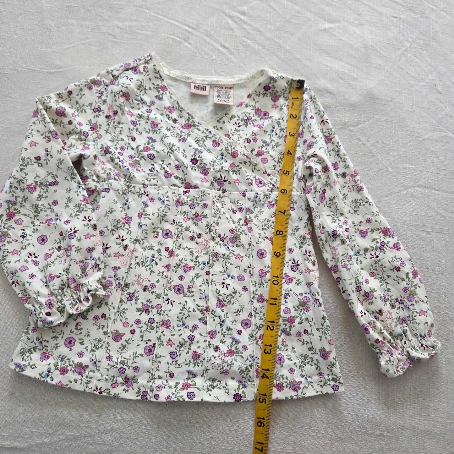 00s Vintage Floral Long Sleeve Top 4t
