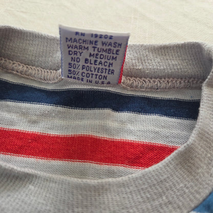 80s Vintage Van Dell Striped Tee 3t *flaw