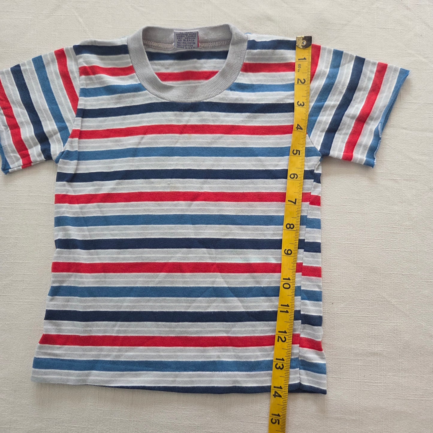 80s Vintage Van Dell Striped Tee 3t *flaw