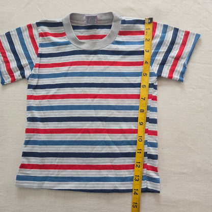 80s Vintage Van Dell Striped Tee 3t *flaw