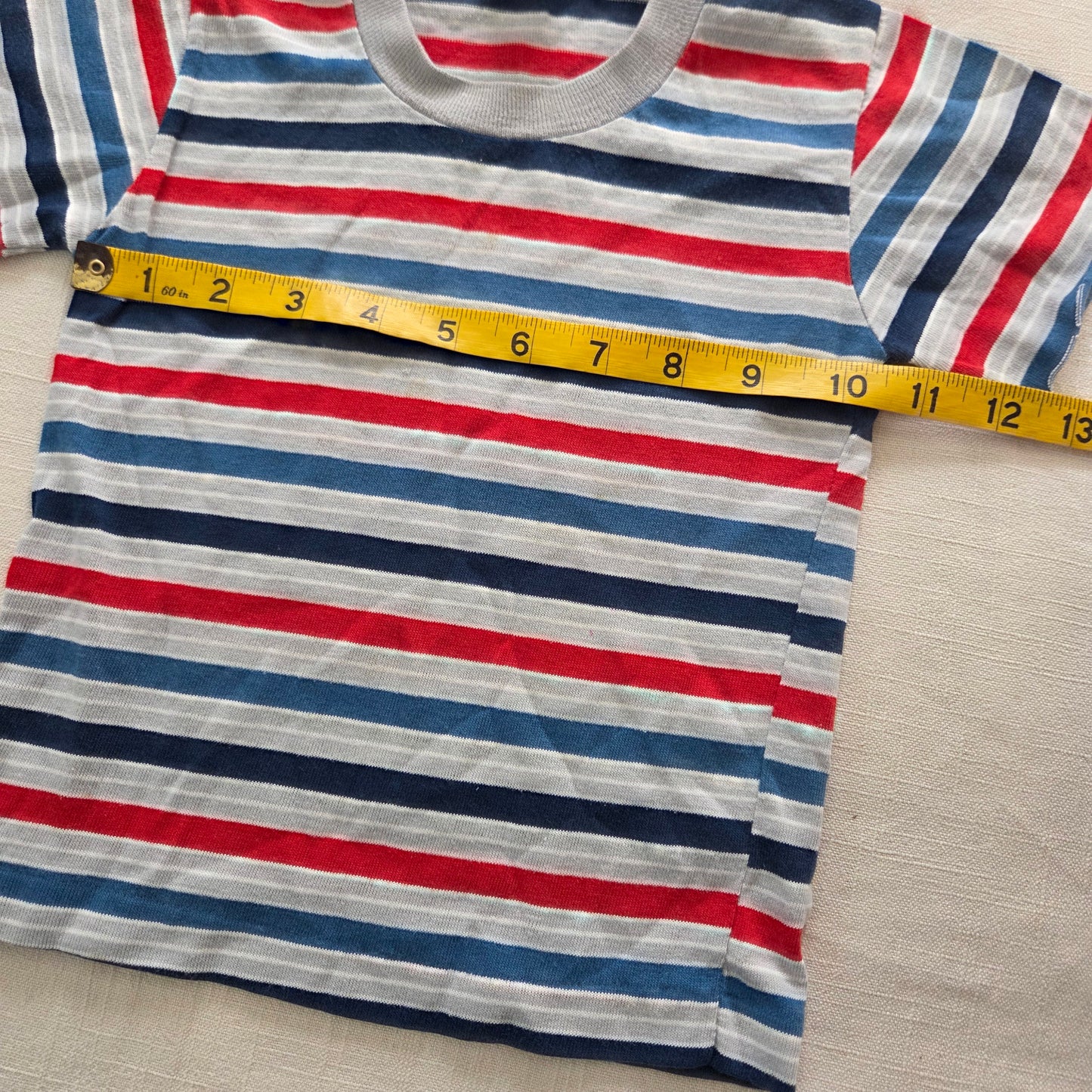 80s Vintage Van Dell Striped Tee 3t *flaw