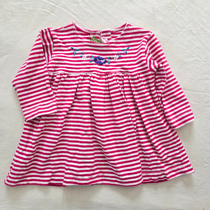 00s Vintage ESPRIT Pink Striped Dress 12 months