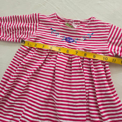 00s Vintage ESPRIT Pink Striped Dress 12 months