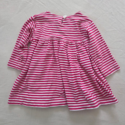 00s Vintage ESPRIT Pink Striped Dress 12 months