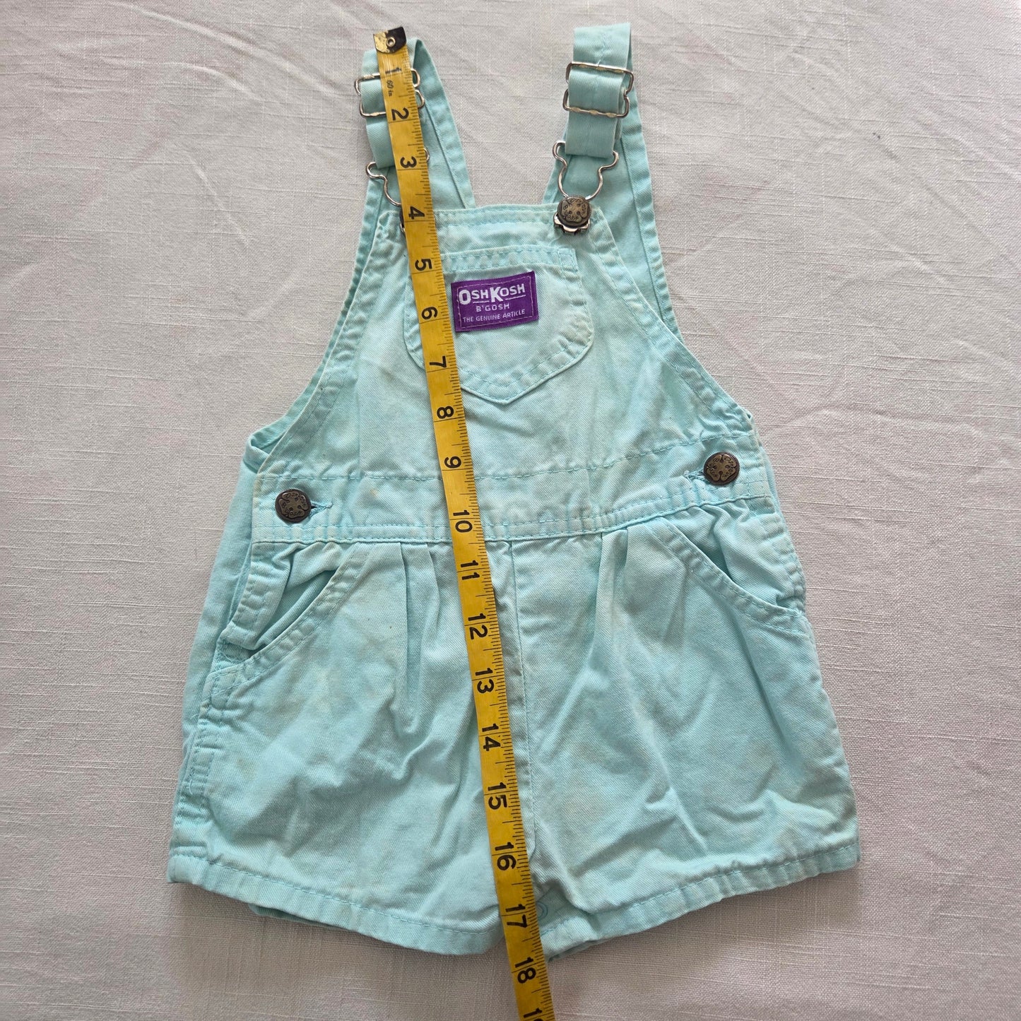 80s Vintage Oshkosh Light Blue Shortalls 12 months