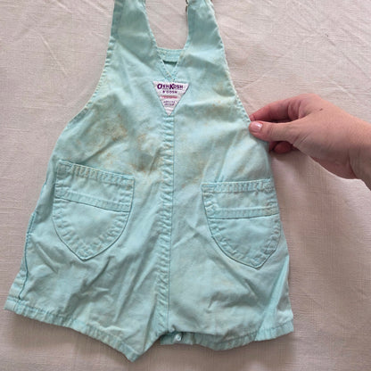 80s Vintage Oshkosh Light Blue Shortalls 12 months
