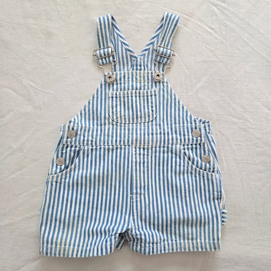 90s Vintage Gap Striped Denim Shortalls 3-6 months