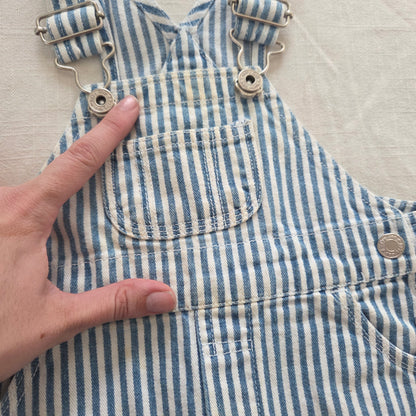 90s Vintage Gap Striped Denim Shortalls 3-6 months
