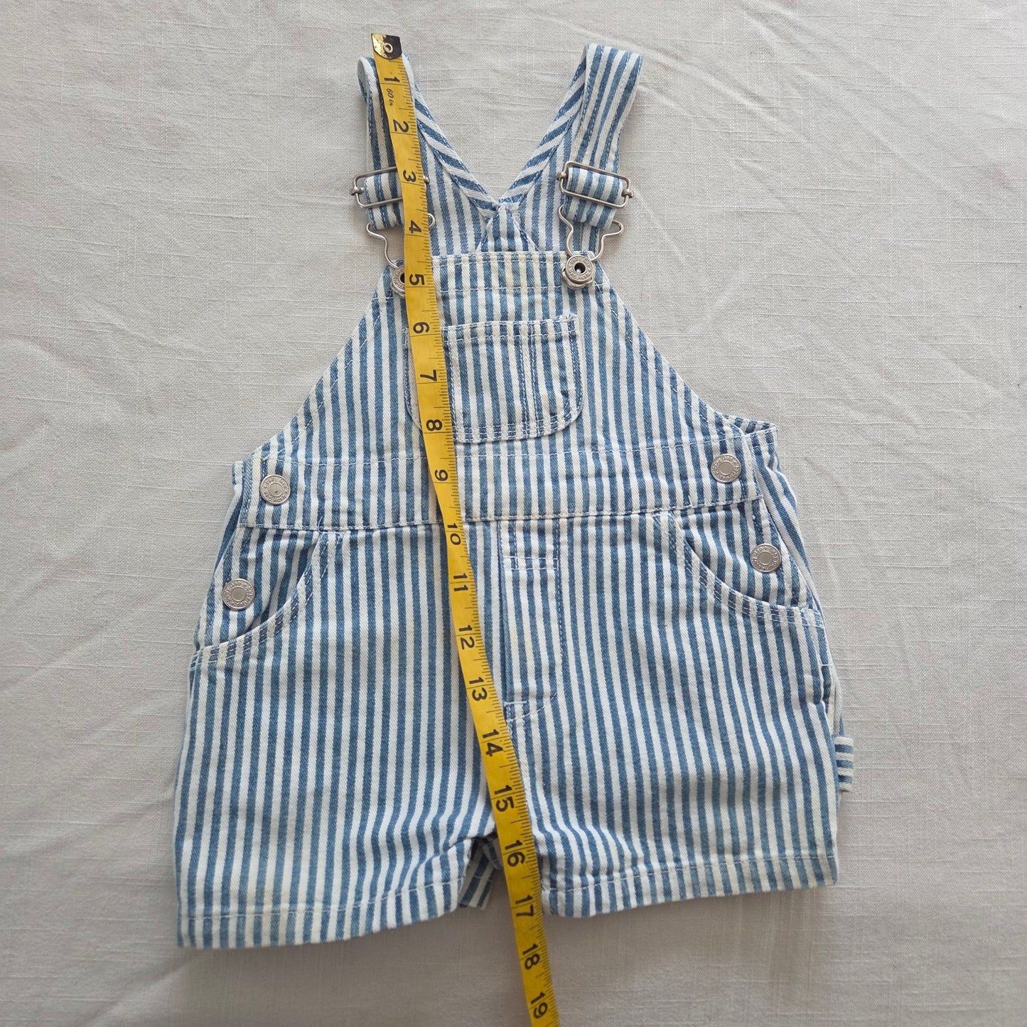 90s Vintage Gap Striped Denim Shortalls 3-6 months