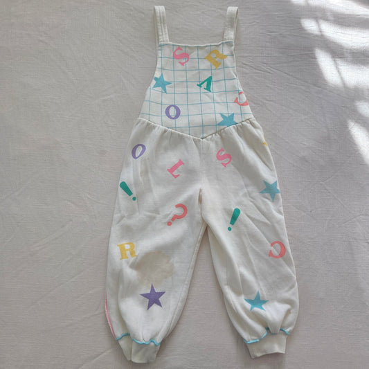 80s/90s Vintage Letters Jogger Overalls 4t