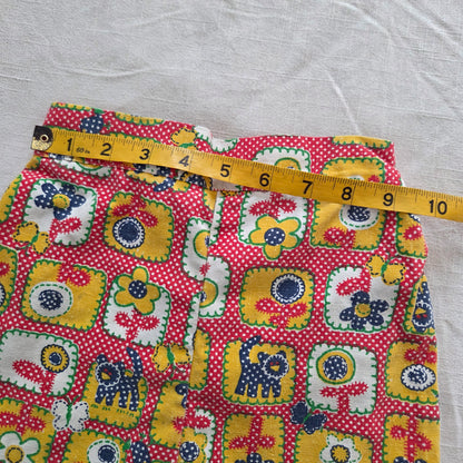 70s Vintage Floral + Cat Shorts 5t