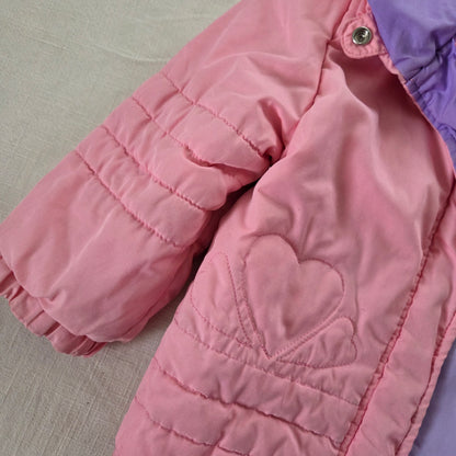 90s Vintage Pink Heart Coat 2t/3t *flaw